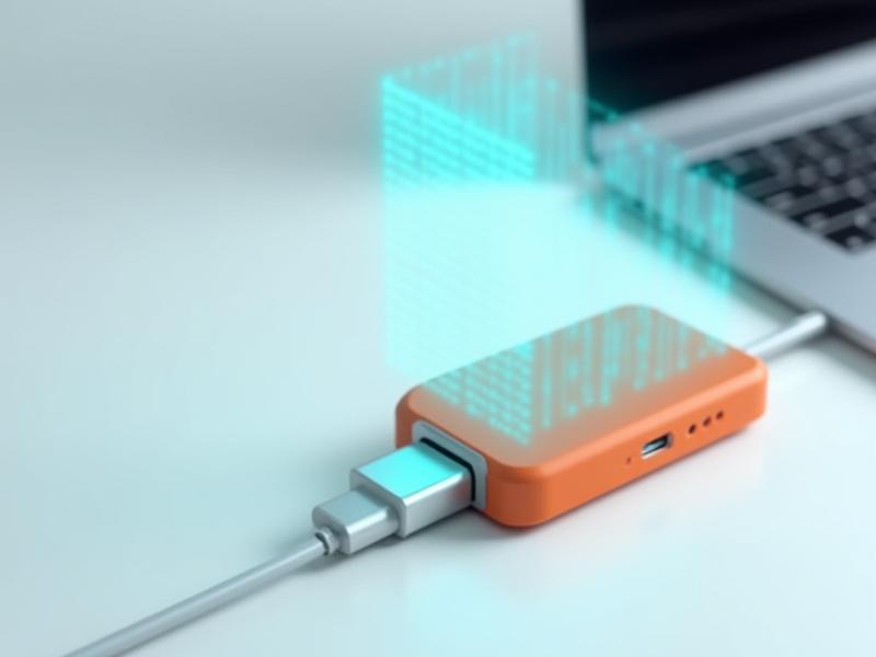 Technical visualization showing data mirroring from a MacBook internal drive to a rugged external SSD, representing a bit-for-bit clone.
